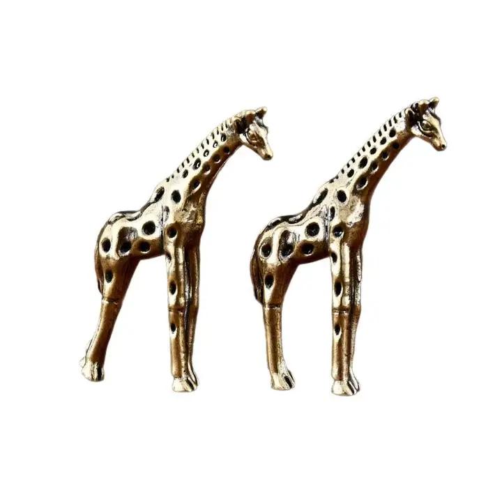Statuette miniature girafe vintage résine ornement décoration bureau figurine thé occasion spéciale装饰