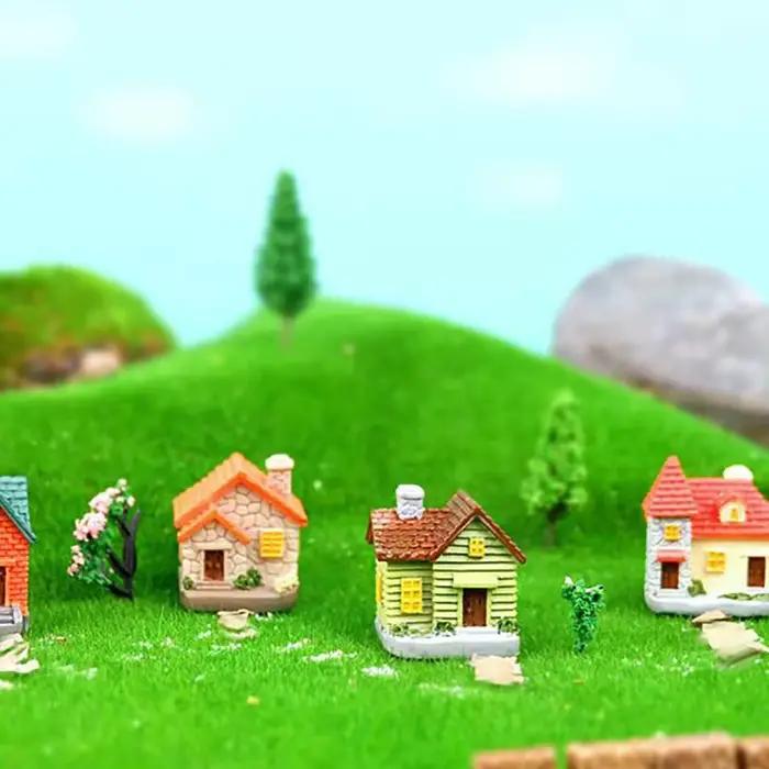 Décoration en résine, Ornement miniature, Maison de fée, Villa miniature, Paysage miniature, Bonsaï, Maison de poupées DIY pour extérieur