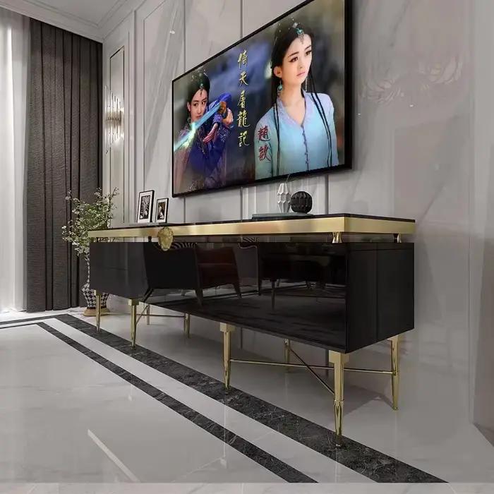 Arche au sol en acier inoxydable pour table TV