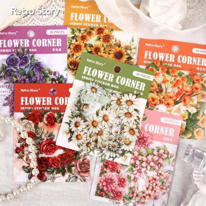 Autocollants d'angle en forme de fleur