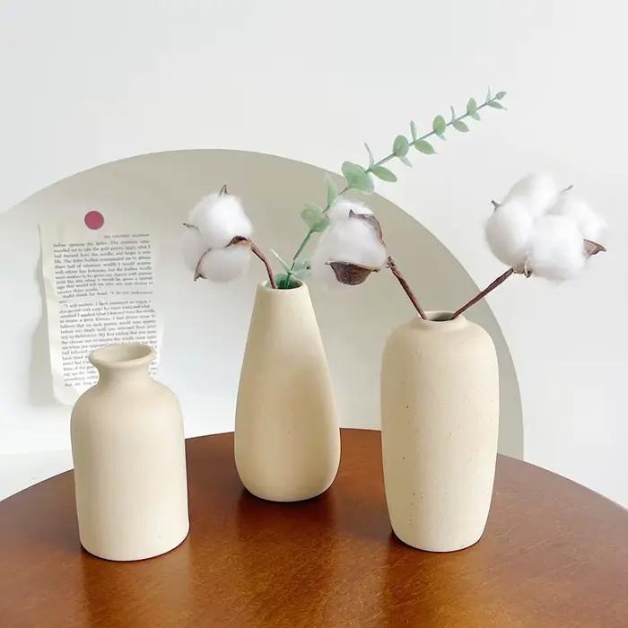 Vase en céramique INS, pot à fleurs blanc