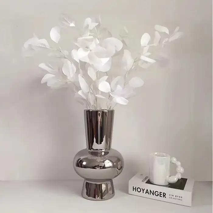 Vase à fleurs miroir argenté
