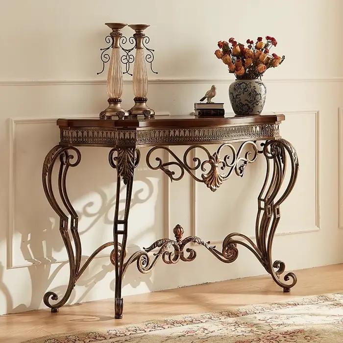 Tables de Console classiques américaines Design rétro Tables de Console Vintage de luxe Console de beauté du milieu du siècle Meuble meubles maison