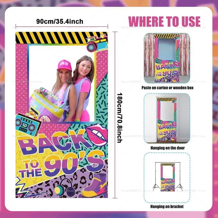 Cadre de cabine Photo des années 80 et 90, accessoires de lecture, enregistreur de Rock Disco, arrière-plan de prise de vue, fournitures de décoration pour fête d'anniversaire