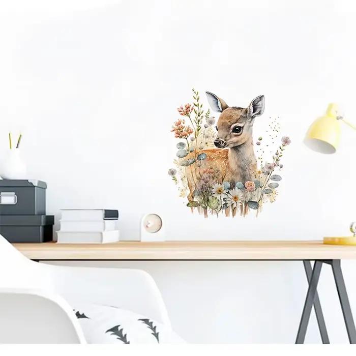 Autocollant mural de cerf mignon pour la décoration de la maison