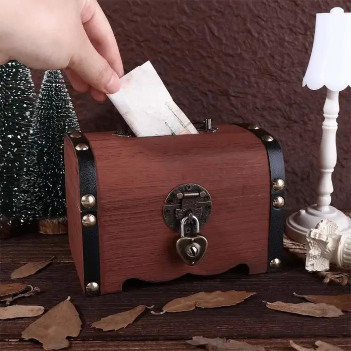 Boîte de rangement décorative créative en bois