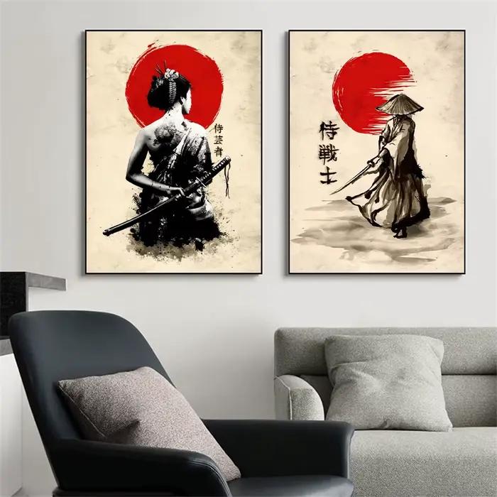 Affiche d'art Mural de samouraï japonais