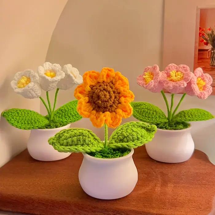 Fleurs au Crochet en Coton Artisanal pour Décoration Intérieure et Cadeaux Spéciaux Occasions Particulières