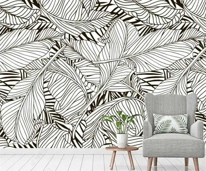 Papier peint mural personnalisé Feuilles de plantes tropicales