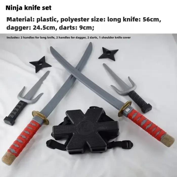 Ensemble Ninja pour Halloween, accessoires de cosplay de samouraï pour enfants, bretelles, ensemble de couteaux, accessoire d'épée, modèle de fléchettes, cadeaux, collection de jouets