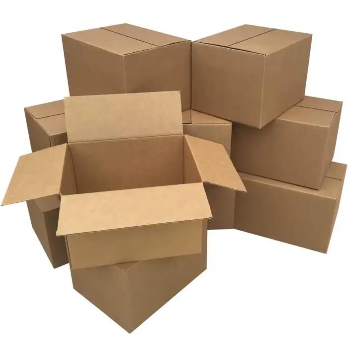Boîtes d'expédition postales, 7,6x3,94x5,1 pouces, boîte en carton ondulé brun avec couvercles, simple paroi, 32 lb/pouce carré