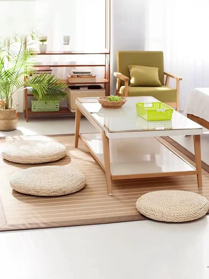 Coussin de siège tissé en peau de maïs