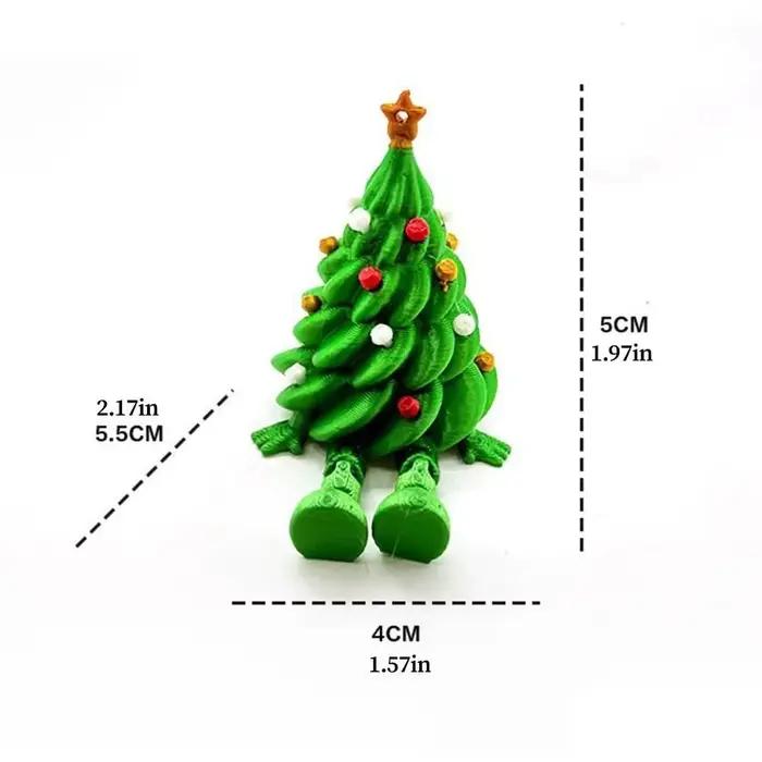 Décor de fête coloré imprimé en 3D, arbre de noël amusant et Unique, modèle d'arbre de noël vert, cadeaux pour enfants