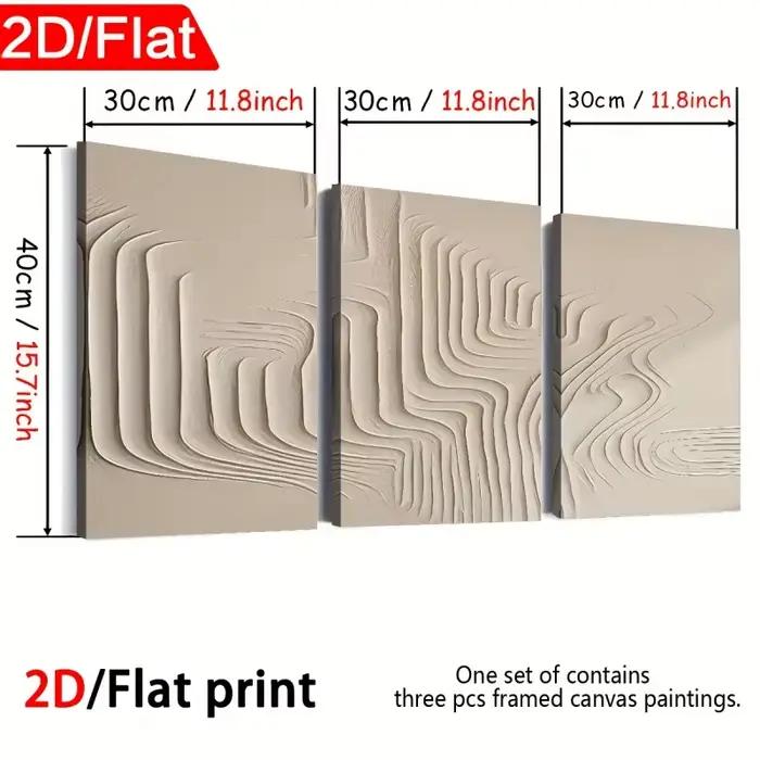 Ensemble de 3 décorations murales modernes sur toile avec cadre miroir pour salon ou chambre à coucher occassions spéciales