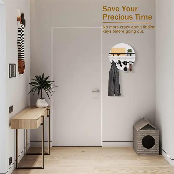 Porte-clés mural décoratif support de clés et courrier en bois pour entrée salon et bureau élégant cadeau d'anniversaire ou de Noël