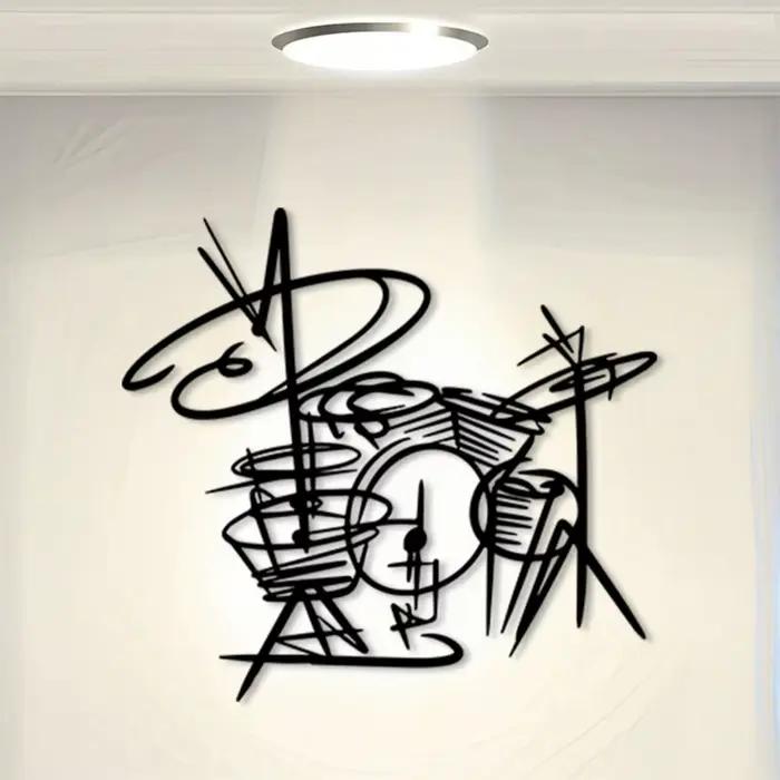 Étagère murale en métal en forme de tambour antirouille : décor moderne pour studio de musique