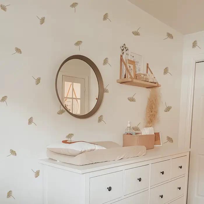 Boho chute fleurs Stickers muraux pour chambre d'enfants décor à la maison salon vinilo decorativo pared infantil enfants autocollants