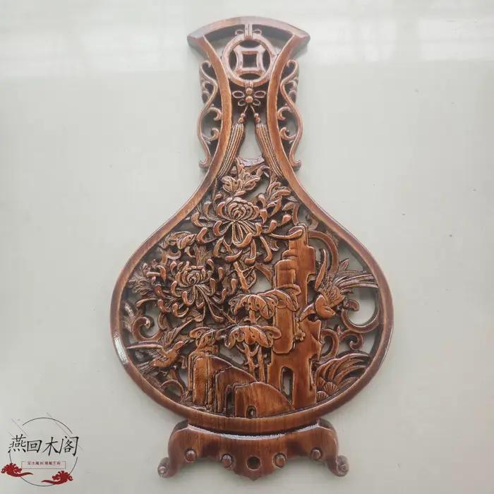 Décoration murale artisanale traditionnelle en bois de camphre sculpté motif fleurs oiseaux pruniers orchidées bambou pour la maison occasions spéciales