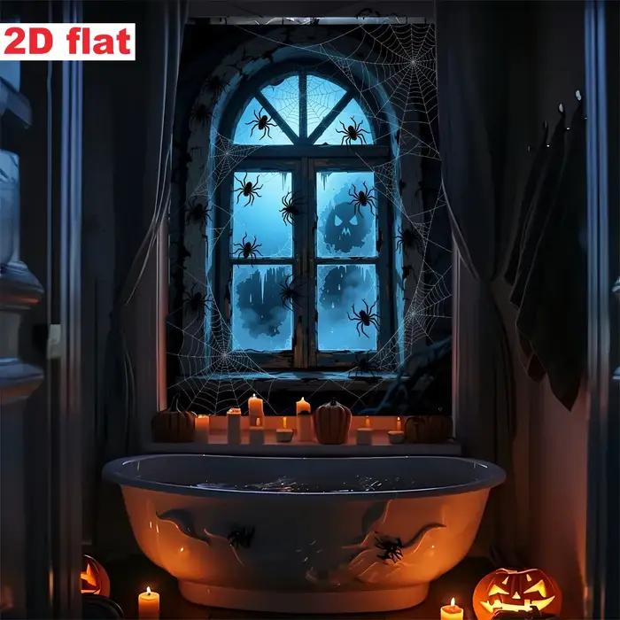 1 pièce, en polyester, fenêtre en bois cintrée de style sombre / gothique, décoration d'Halloween sur le thème sombre et mystérieux