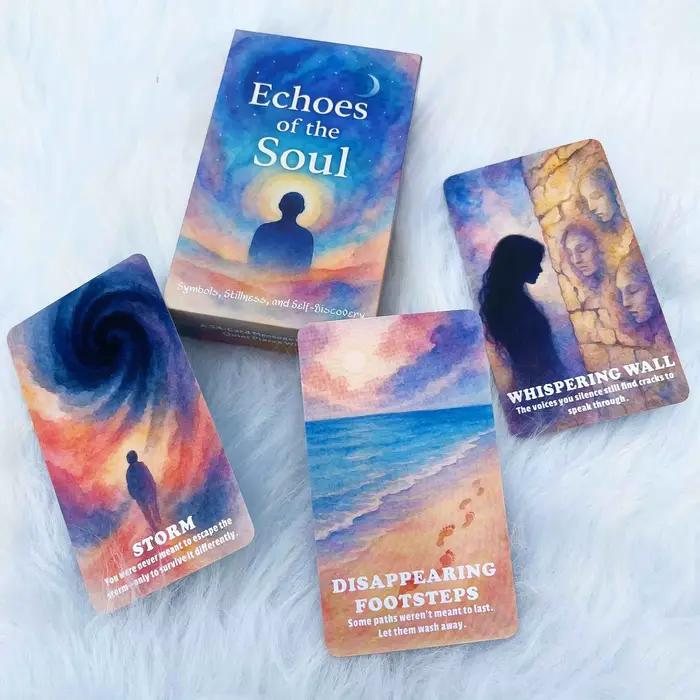 54 cartes Echoes Of The Soul Deck pour l'auto-discovery et la tranquilité, format 13 x 8 cm, parfait pour les 14 ans et plus, carte de divination spirituelle