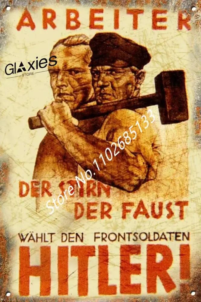 Panneau publicitaire vintage en étain de la Seconde Guerre mondiale