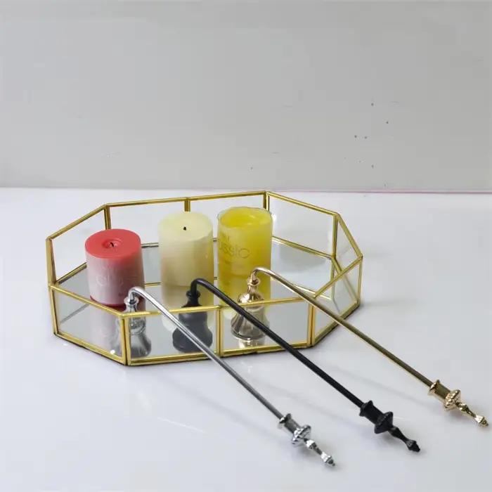 Support de pilier moderne en aluminium et fer pour bougie avec cloche pratique pour la maison occasions spéciales