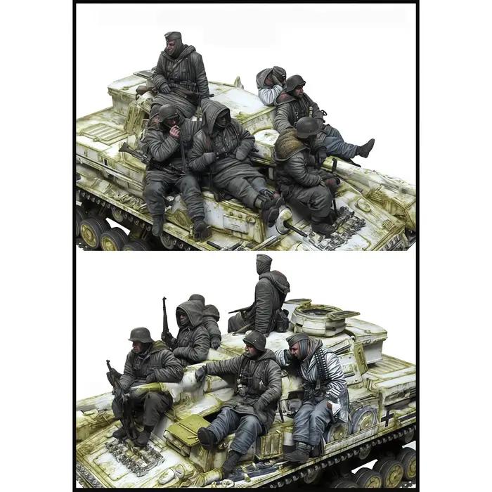 Modèle de groupe de chars, échelle 1/35, kit de modèle en résine moulée, modèle d'assemblage non peint (à l'exclusion des véhicules)