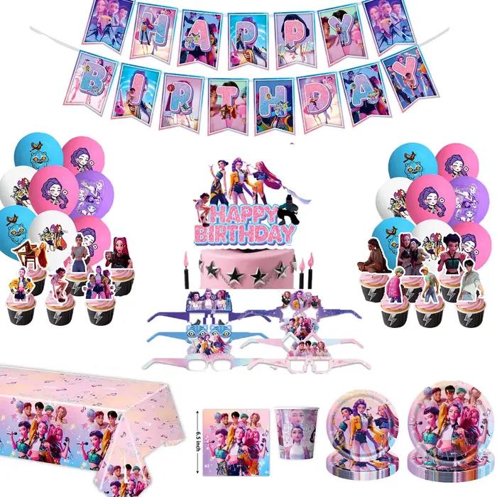 Ensemble de décorations d'anniversaire sur le thème du K-Pop pour les fêtes de filles