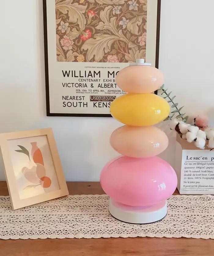 Lampadaire LED Macaron créatif, verre bonbon, lampe de chevet, atmosphère, lampe de bureau, éclairage décoratif pour chambre d'enfant