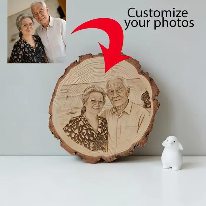 Ornement photo en bois vintage personnalisé – Décoration