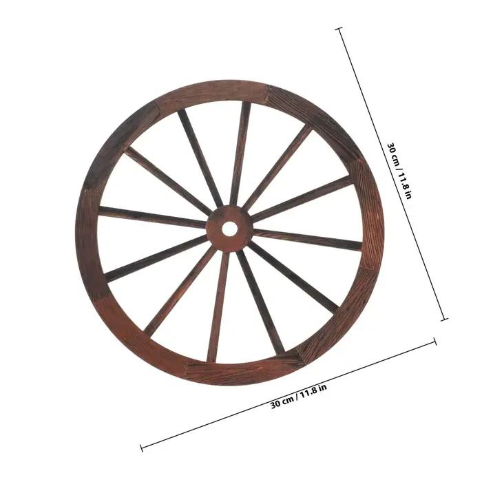 Décoration murale en bois, chariot vintage rustique, roue de chariot, décoration murale pour jardin, bureau, salon, décoration suspendue