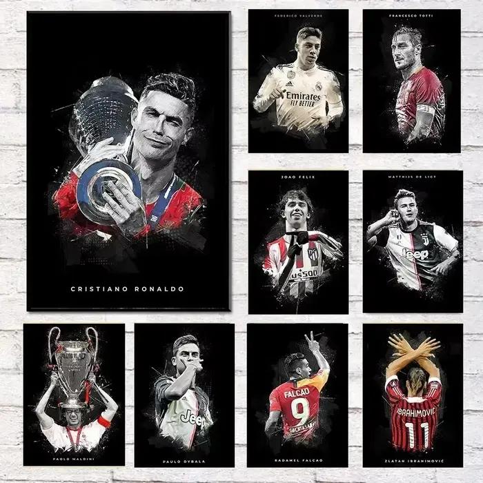 Peinture sur toile scandinave Cristiano Ronaldo HD, Art mural Simple, affiche étoile de football imprimée, chambre à coucher, salon