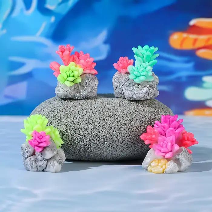 Décor résine succulente pierre ornement Mini jardin paysage bricolage artisanat accessoire maison bureau Figurines artisanat Miniatures