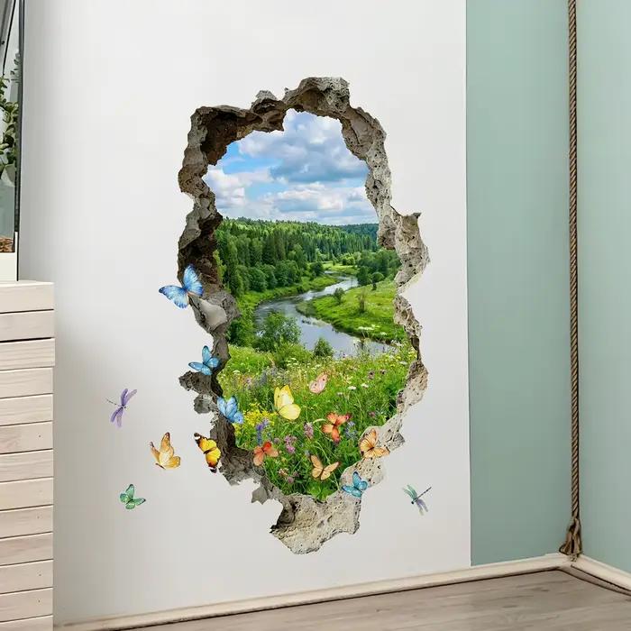 Autocollant mural réaliste de la nature