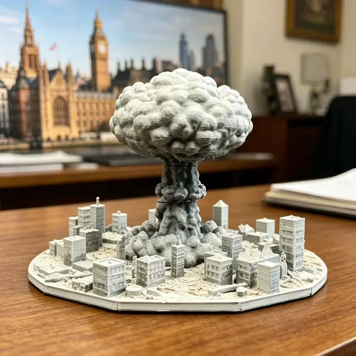 Modèle de mini-ville apocalyptique Sci-Fi, figurine diorama imprimée en 3D, mini-statue, décoration de bureau pour salle de jeu, cadeau