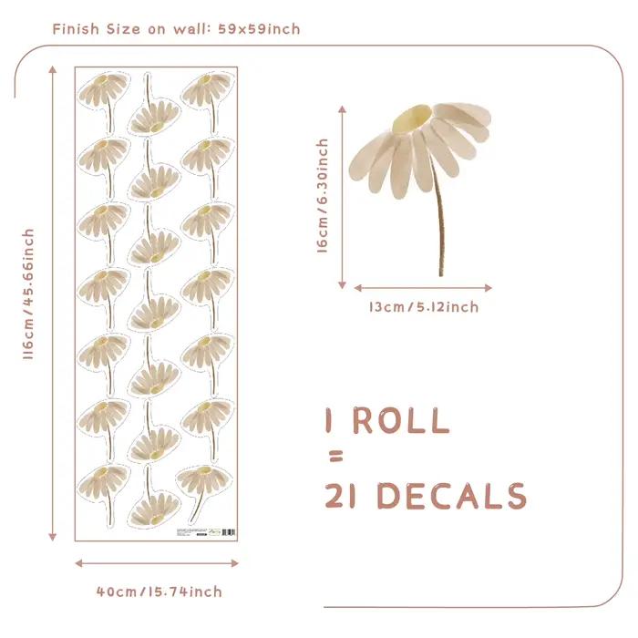 Boho chute fleurs Stickers muraux pour chambre d'enfants décor à la maison salon vinilo decorativo pared infantil enfants autocollants