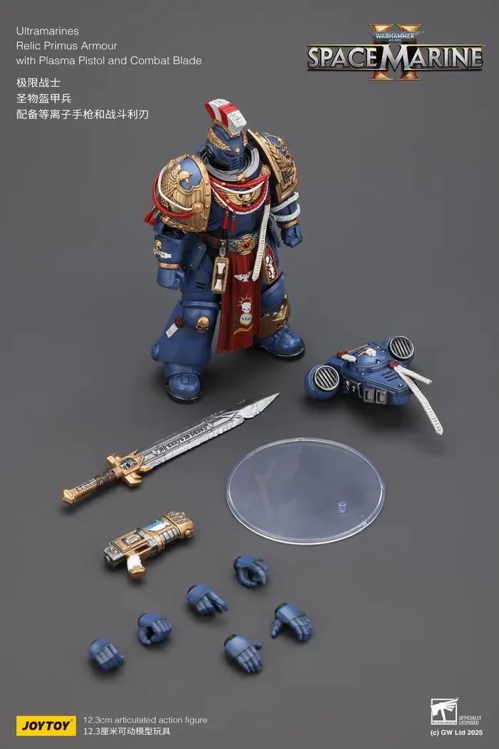 【Accessoires】Figurines d'action Joytoy Warhammer 1/18 Ultramarines Relic Primus Armour avec pistolet à plasma et lame de combat, modèle de jouet