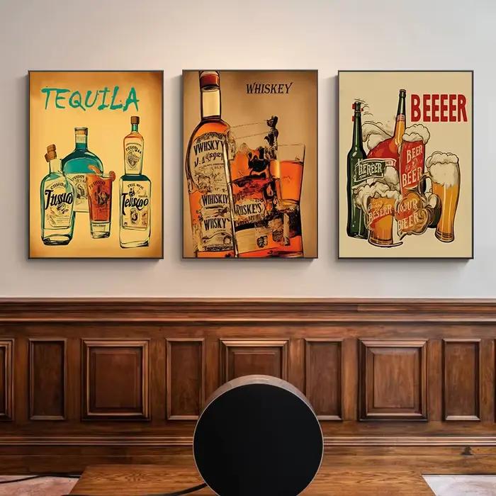 Affiche de barman avec Illustration de whisky