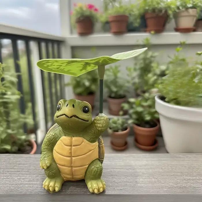 1 pièce d'ornement en résine en forme de petite tortue mignonne