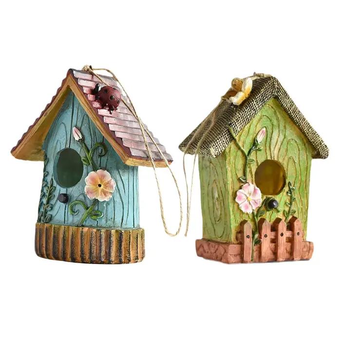 Nichoir suspendu, décoration de jardin extérieure, rustique, original, style maison de campagne