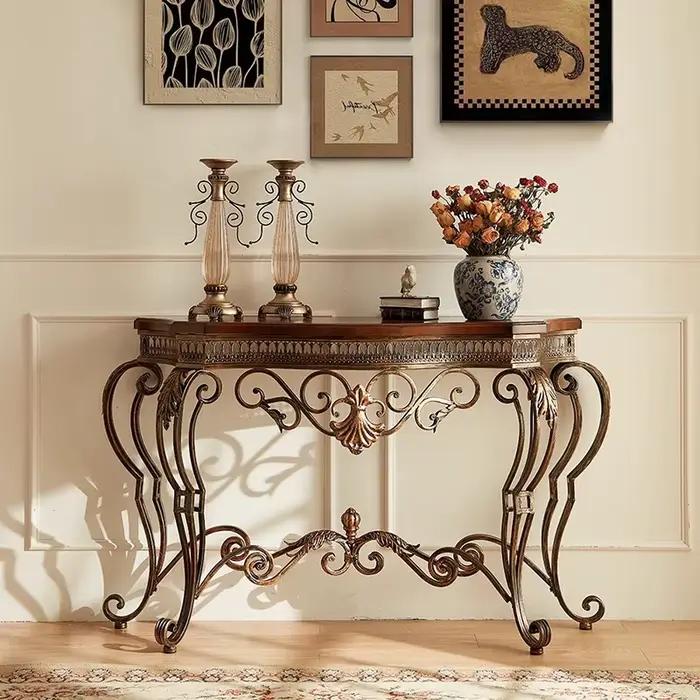 Tables de Console classiques américaines Design rétro Tables de Console Vintage de luxe Console de beauté du milieu du siècle Meuble meubles maison