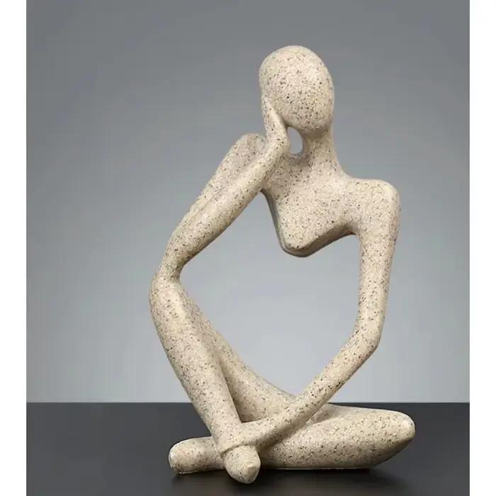 Décorations pour la maison salon bureau Mini penseur Sculpture ornements résine noir moderne Sculptures abstraites