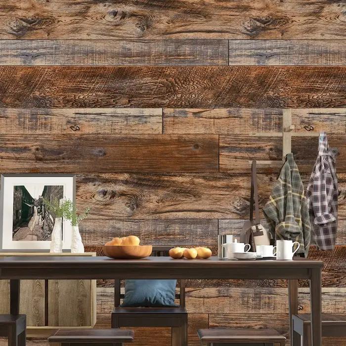Papier peint en bois marron