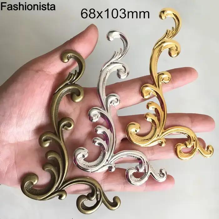 10 pièces - Grand panneau décoratif en métal filigrané 68*103mm