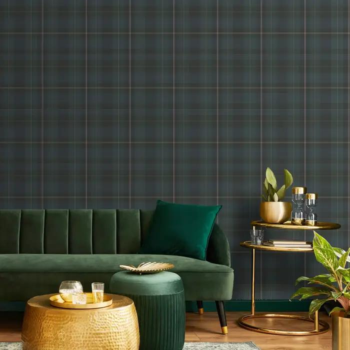 Papier peint traditionnel en Tartan écossais