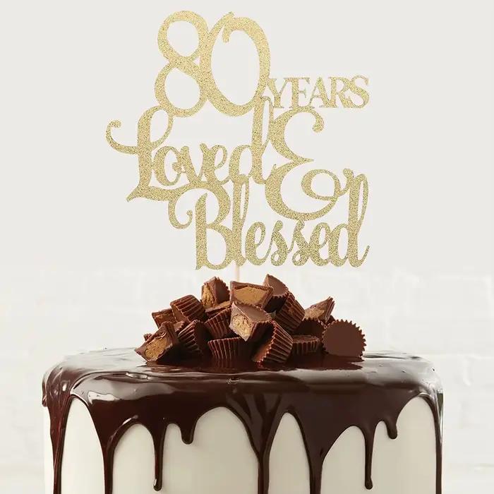 Décoration de gâteau de 80e anniversaire