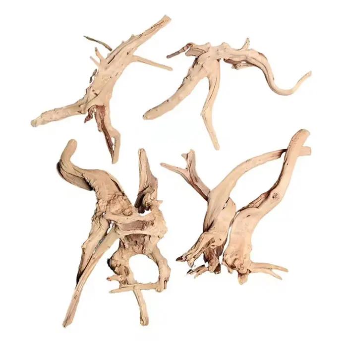 Tronc d'arbre naturel pour décoration d'aquarium, ornement en bois coulé, poisson précieux, différentes formes