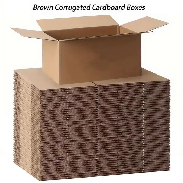 Boîtes d'expédition postales, 7,6x3,94x5,1 pouces, boîte en carton ondulé brun avec couvercles, simple paroi, 32 lb/pouce carré