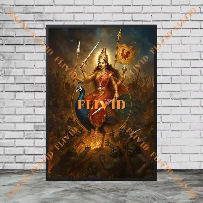 Affiche Saraswati Lakshmi Parvati Kali Déesses Hindoues Toile sans Cadre Design Moderne Occasions Spéciales