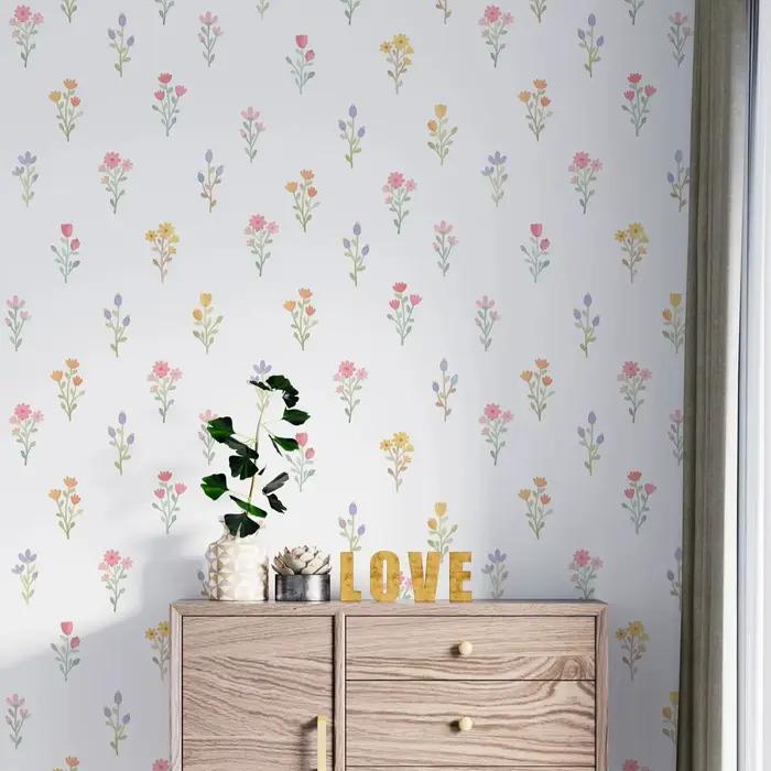 Fonds d'écran décor à la maison, papier peint de fond blanc peler et coller, autocollant de papier peint Floral rose ou papier peint Non tissé Tradition
